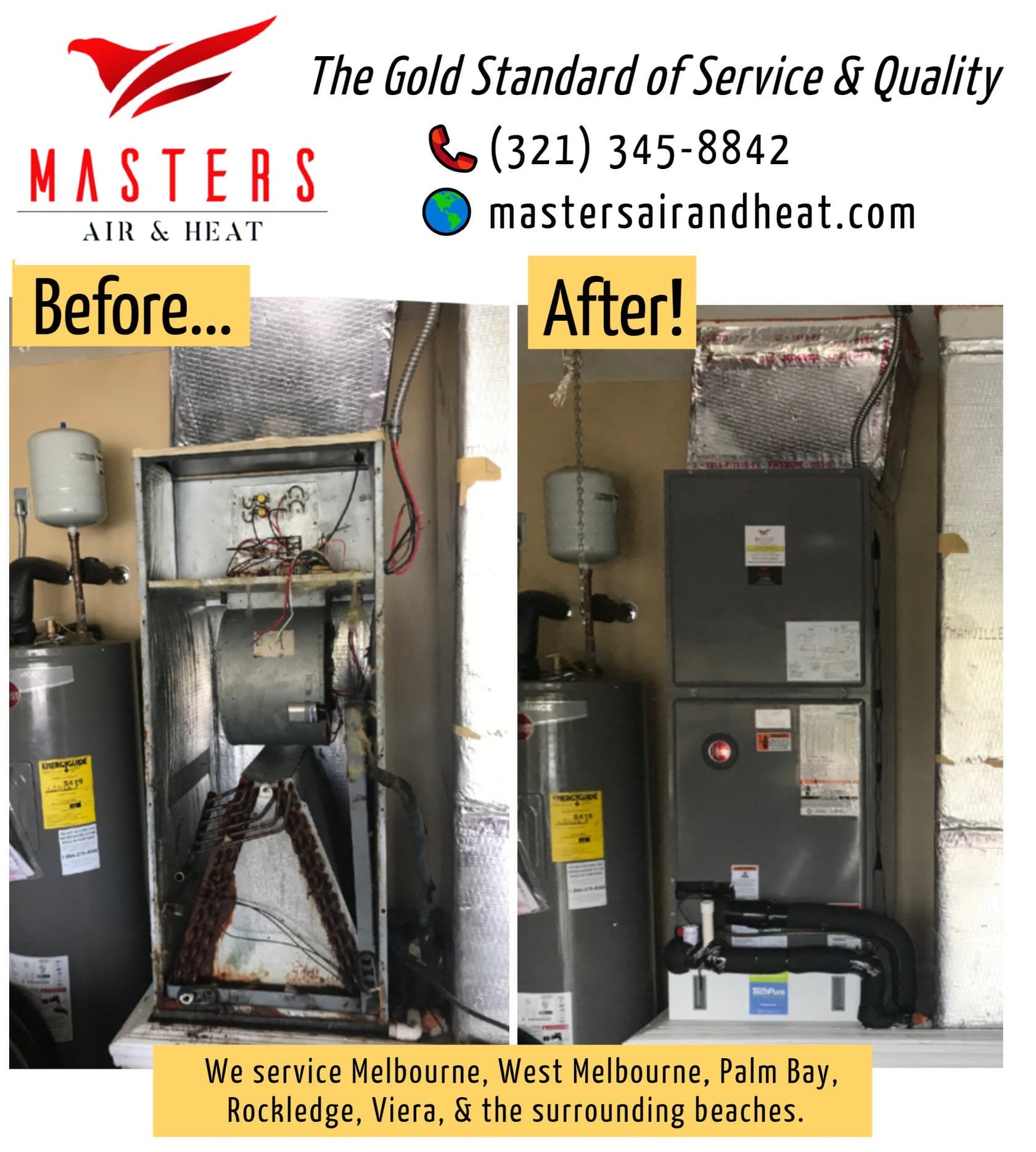 AC system before and after a Fresh Air & Heat installation