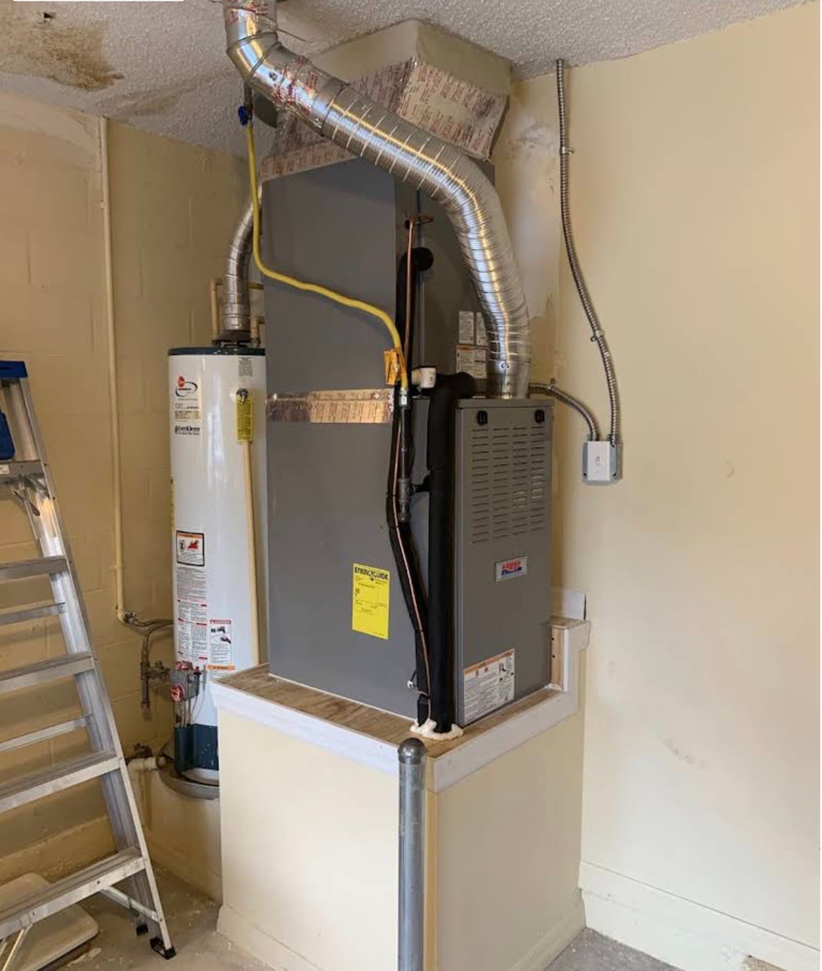 New furnace and ductwork installation